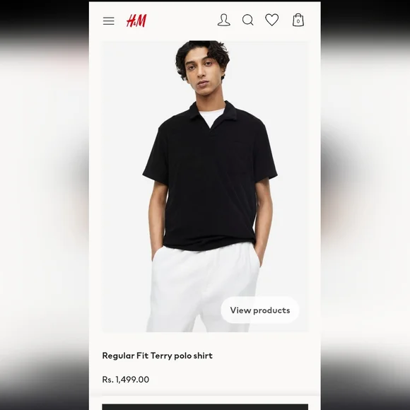 H&M polo black for men - Picture 3 of 3